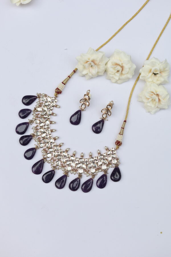 Cascade Kundan Set (Purple) - Image 4