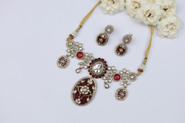 Polki Choker (Maroon) - Image 4